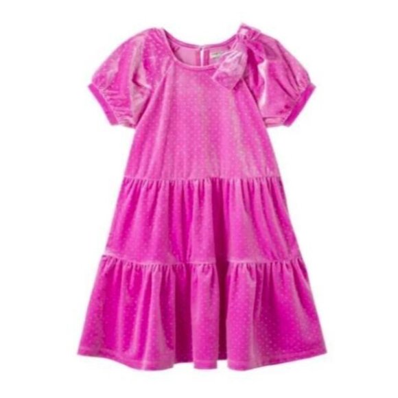 Habitual kid Jasmine Glitter Dot Velvet Dress in Pink Silver Dot 24Mths MSRP $50 - Picture 1 of 5